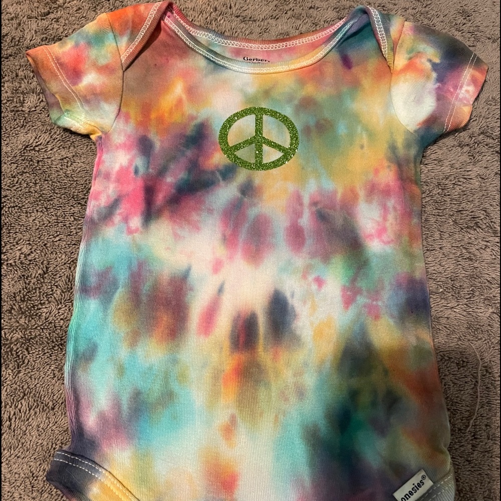 Tie dyed baby onesie